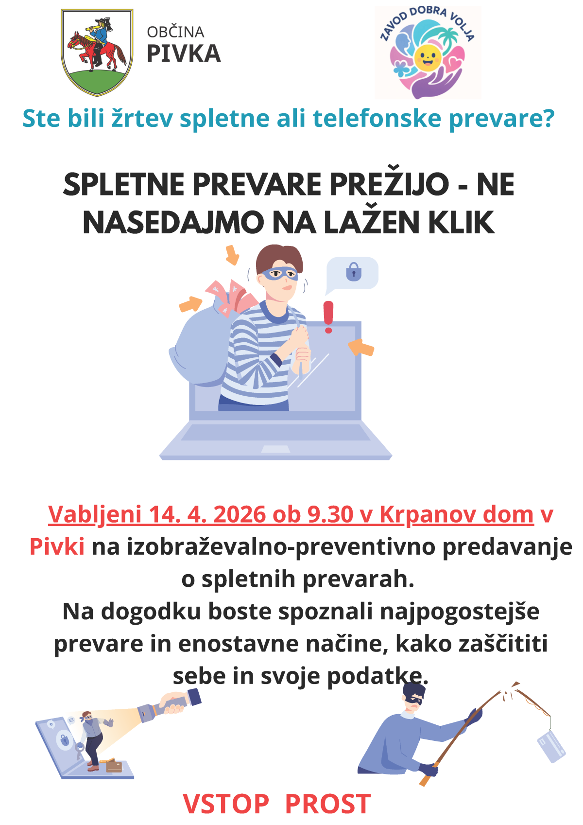 Vabilo  - spletne prevare